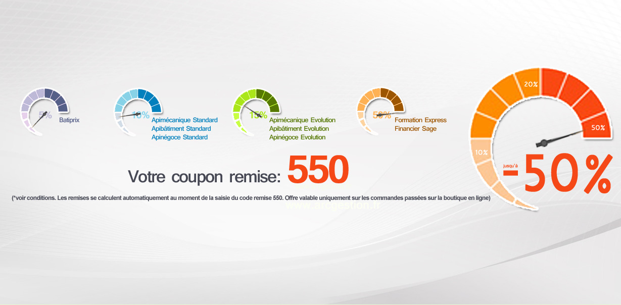 Offre commerciale Sage / Arc Gestion, jusqu’à -50%