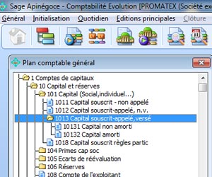sage comptabilite, plan compta